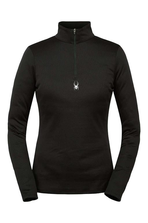 Top Spyder Tempting Zip T-Neck Negros Para Mujer Mexico MX25896